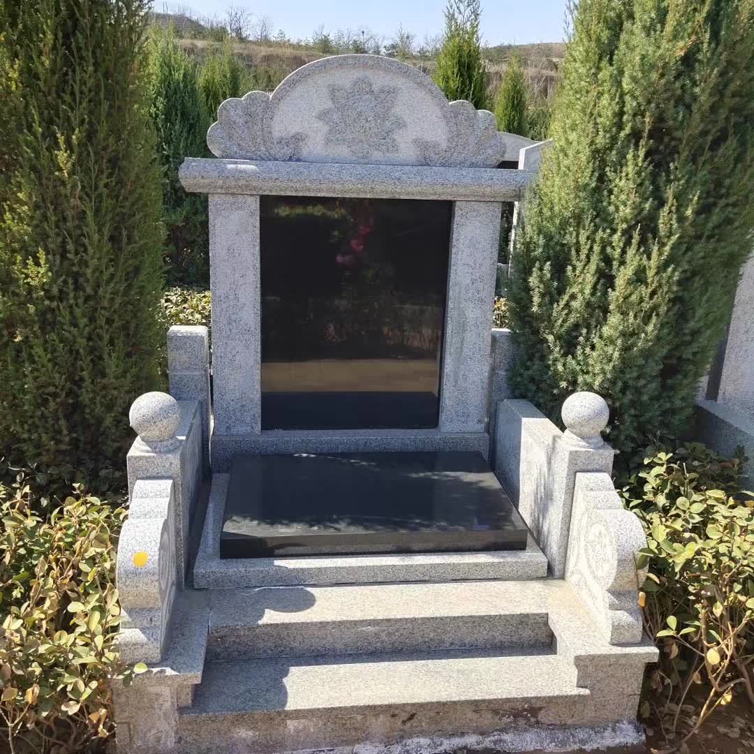 石雕墓碑工厂大理石农村刻字土葬照片宠物功德碑奠基石中国黑石碑