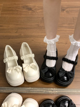 厚底玛丽珍小皮鞋女春夏季法式高跟jk松糕粗跟蝴蝶结Lolita单鞋子