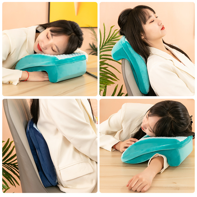 Cartoon Multifunctional Memory Foam Nap Pillow Office Siesta Appliance Sleep with Face down Pillow Independent Liner Removable and Washable