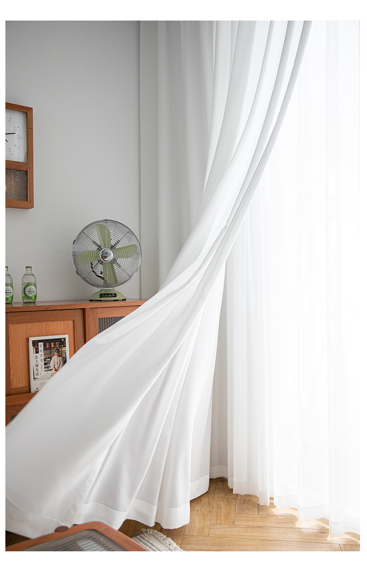 幻影纱加厚白纱窗帘白色纱帘透光不透人北欧卧室客厅阳台飘窗窗纱