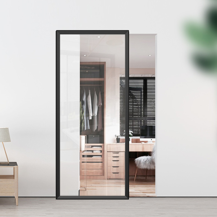 幽灵门隐形门隐藏轨道铝合金玻璃极窄边无轨推拉门厨房移门隔断门