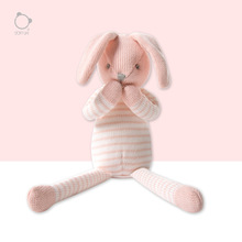 软生活粉红毛线布兔子毛绒玩具宝宝睡觉陪伴玩偶可爱公仔批发