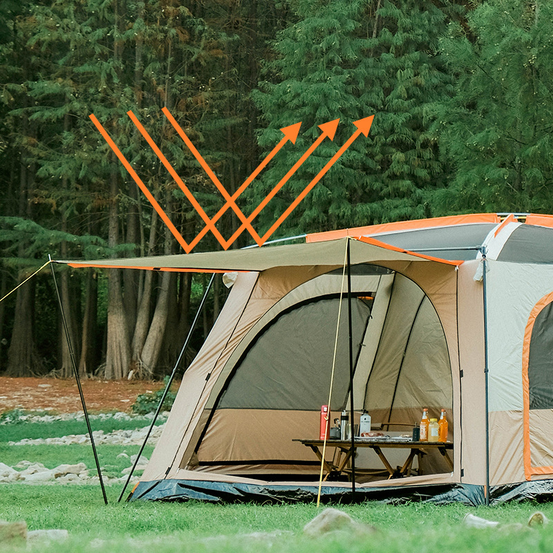 夏诺多吉户外大空间多人加厚帐篷露营防雨防晒通风两室一厅四季帐
