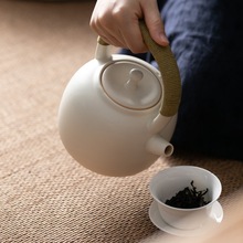 手工苏打釉白泥壶茶壶陶瓷养生壶色釉电陶炉煮茶壶日式温茶炉家用