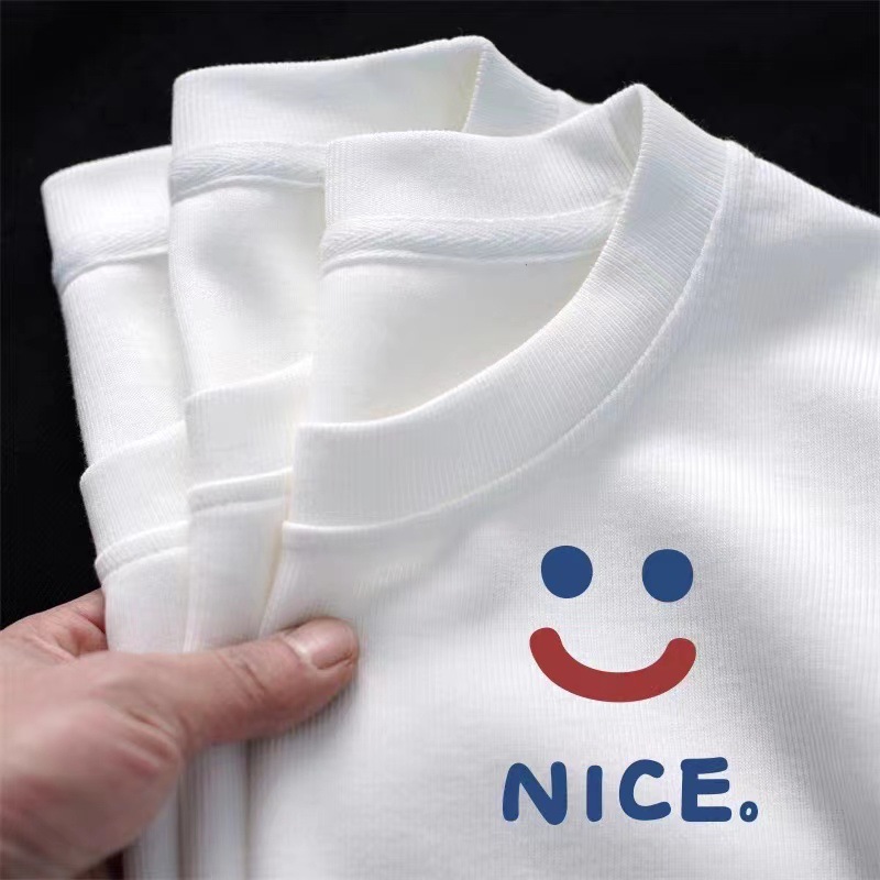 Heavy Xinjiang Cotton Short-Sleeved T-shirt Men's and Women's Same Style White Bottoming Shirt Ins Summer plus Size Students' Half-Length Sleeve Top Women Clothes