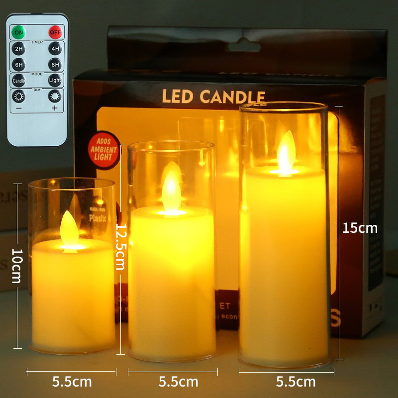 Simulation Swing Led Electronic Candle Acrylic Glass Christmas Birthday Wedding Atmosphere Layout Candle Light