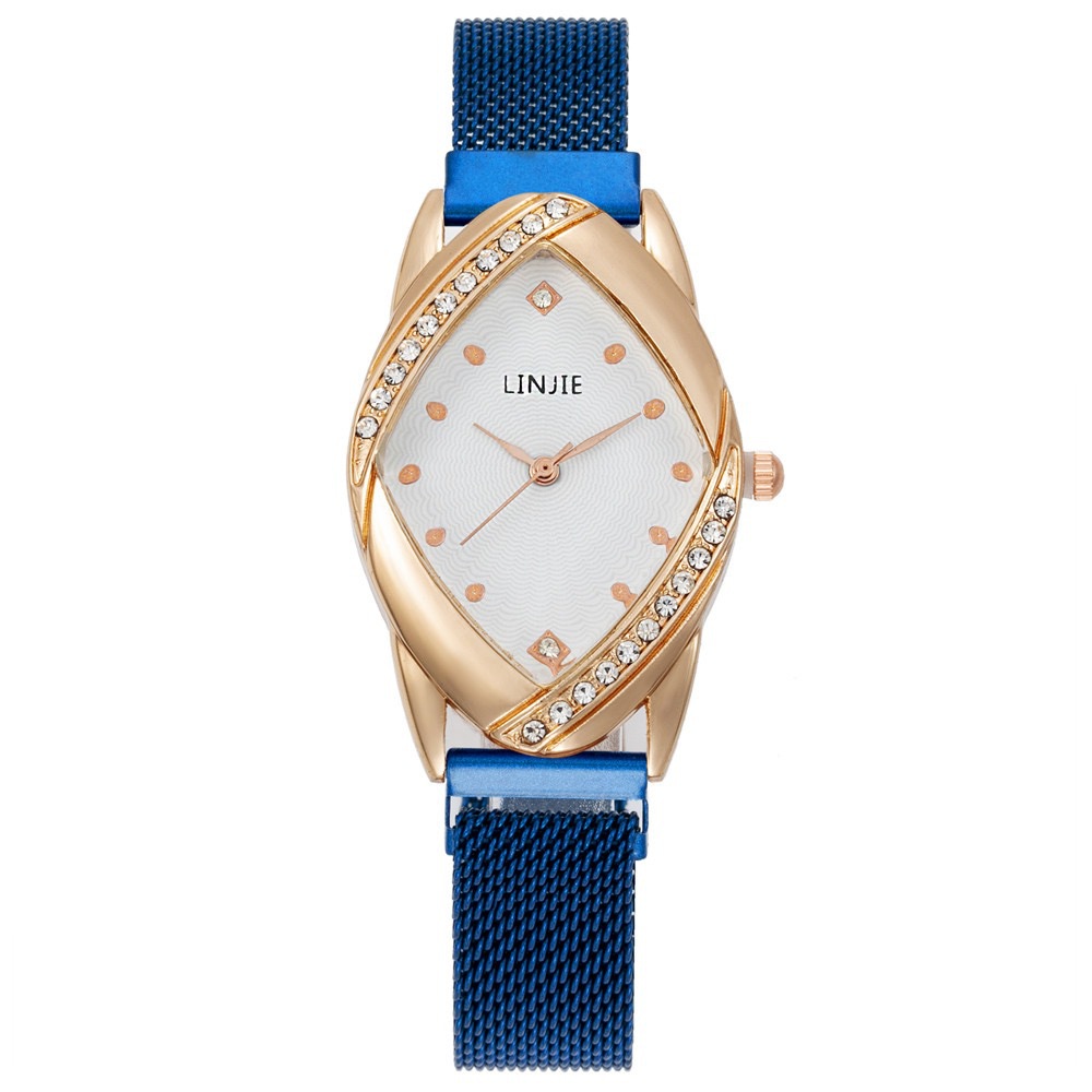 Foreign Trade New Senior Women's Watch Popular Diamond Quartz Watch Simple and Light Luxury Mesh Belt Women's Fashion Watch