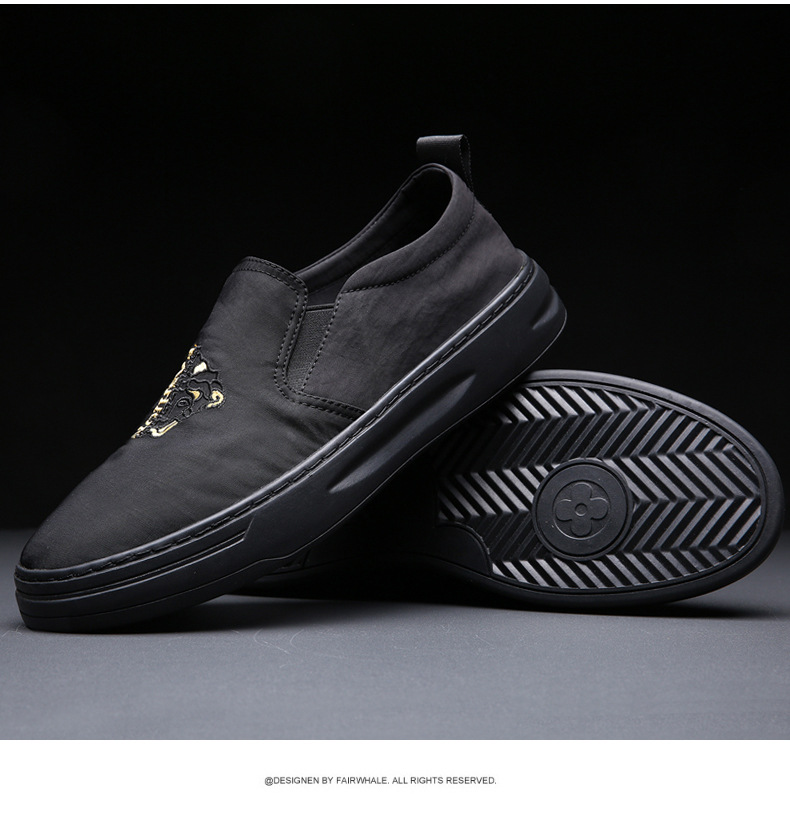 冰丝布鞋豆豆鞋男透气休闲男鞋时尚懒人鞋一脚蹬乐福鞋韩版鞋子男