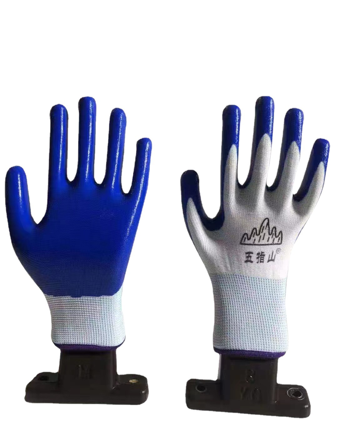 In Stock Wholesale Nylon Nitrile Dipped Thick Non-Slip Wear-Resistant Rubber Hanged Protective Labor Protection Labor 13-Pin Gloves