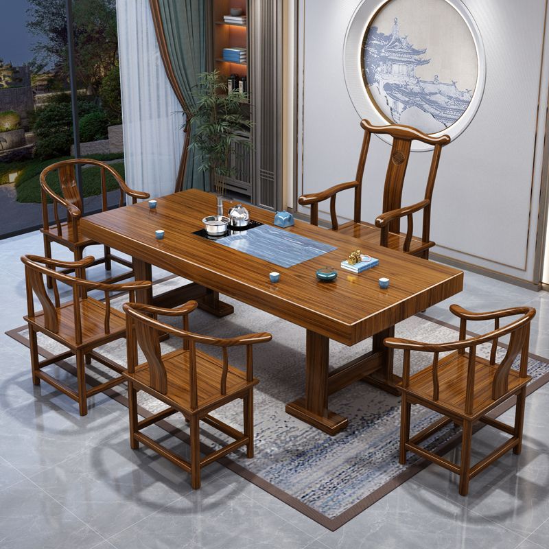 大板茶桌椅组合新中式客厅实木茶桌茶台家用办公茶几桌一体一整套