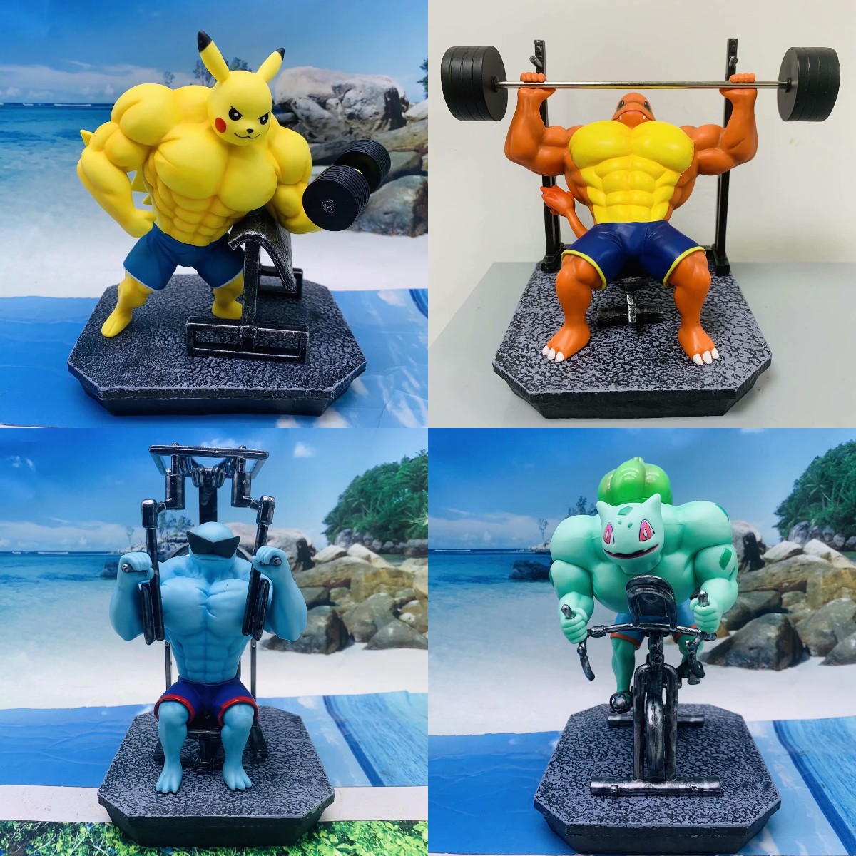 小精灵gk健身肌肉小火龙 妙蛙种子 杰尼龟 皮卡公仔 盒装手办模型