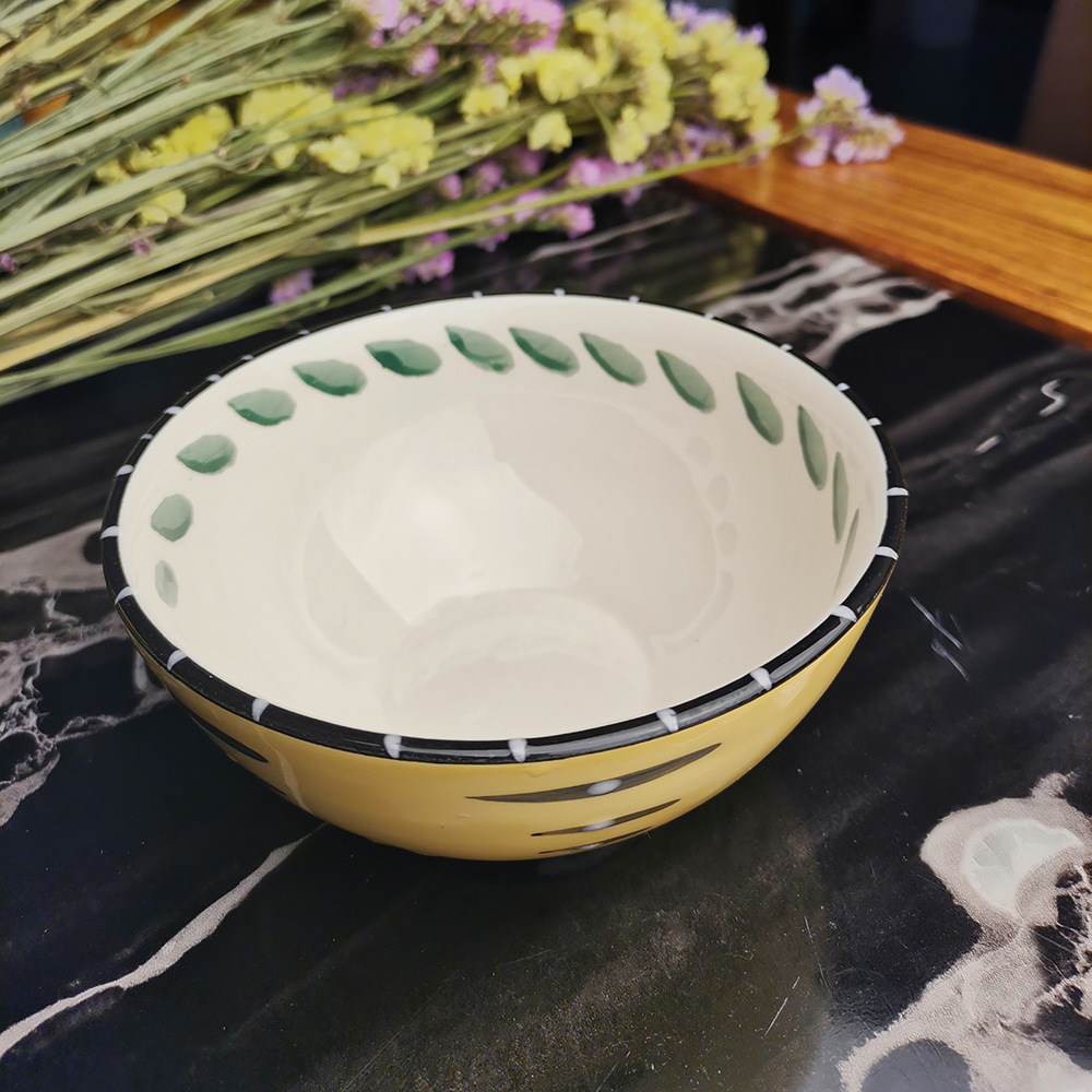 手绘陶瓷碗手工饭碗口径12.5cm高6cm拍照道具