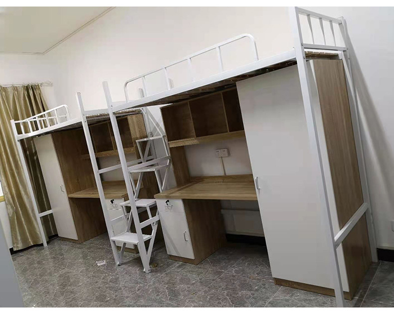 厂家高架上床下桌学生公寓床 员工宿舍高低楼梯连体组合公寓床