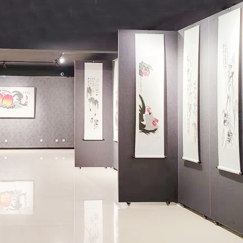 厂家直销无缝书画展板摄影作品亚麻部展板隔断墙屏风可移动背景墙