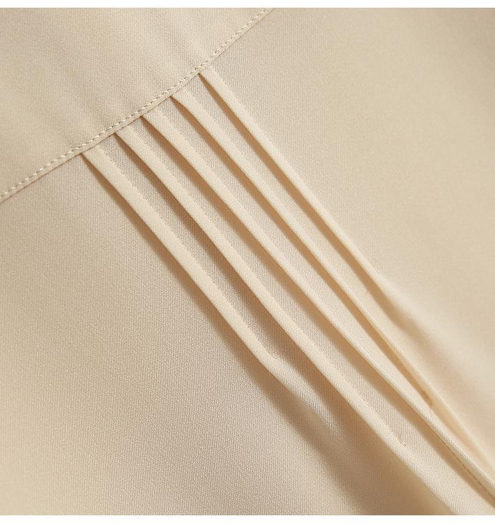 [cyc485041ag] 笑涵阁 塔克线衬衫~早春气质 法式复古醋酯小上衣