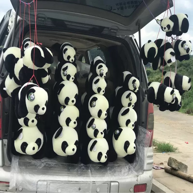 Cute Panda Doll Plush Toys Simulation Lying Style Panda Doll Pillow Stall Decoration with Logo