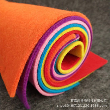 毛毡布彩色3mm涤纶软针刺棉戟绒布 diy玩具箱包辅料用毛粘无纺布