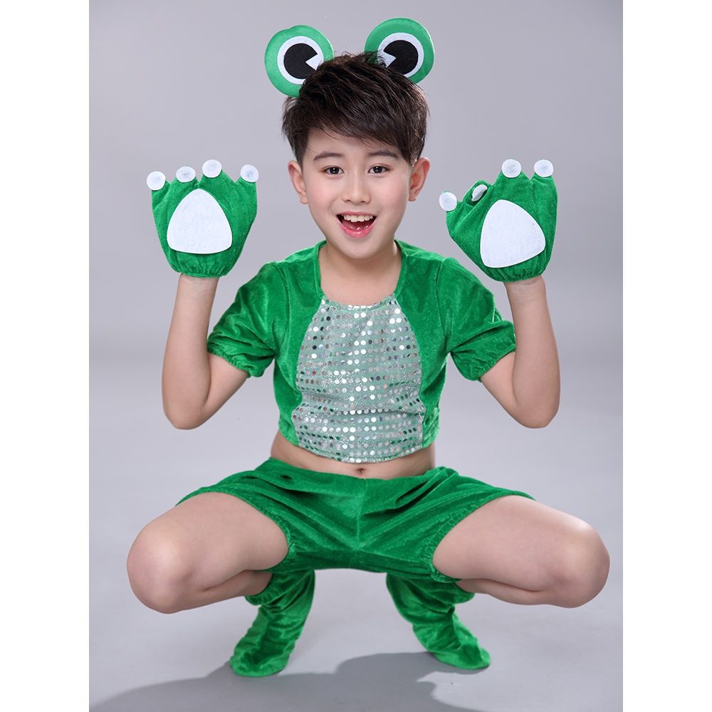 幼儿园儿童小青蛙演出服六一青蛙表演服小跳蛙舞蹈服动物演出服