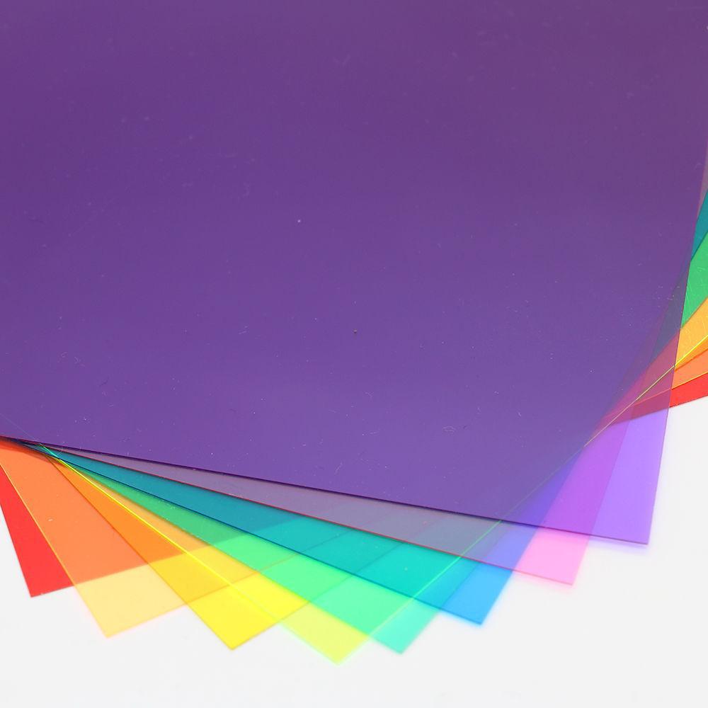 彩色玻璃纸手工幼儿园透明透光硬片材儿童七彩塑料纸a4翅膀彩纸