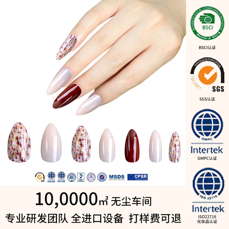 Wear Armor Advanced Nail Tips Nail Patch Pointed Nail Pure Desire European and American Foreign Trade Hot Selling Factory Customization