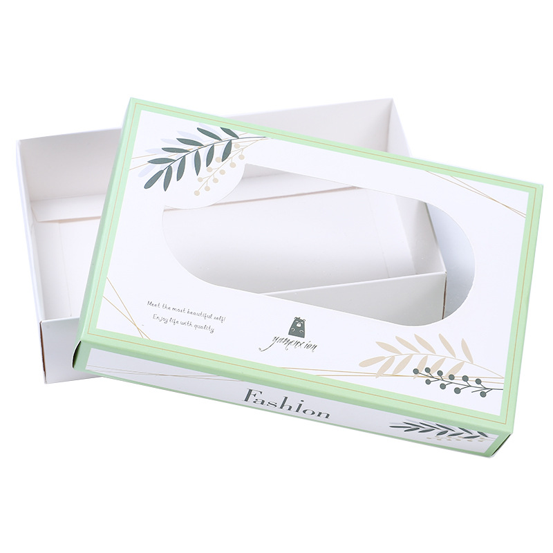 Spot Open White Card Underwear Paper Box Color Box Paper Box Tiandigai Cosmetic Display Case Packing Box Folded Color Box