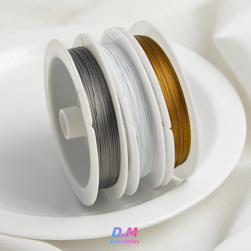 金色银色穿珍珠细钢丝线串珠文玩珠宝穿珠手串穿绳工具引线珠子针