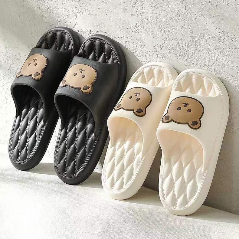 Couple Slippers Female Summer Outdoor Wear Indoor Home Bathroom Bath Cute Cartoon Household Sandals in Stock Wholesale Generation Hair