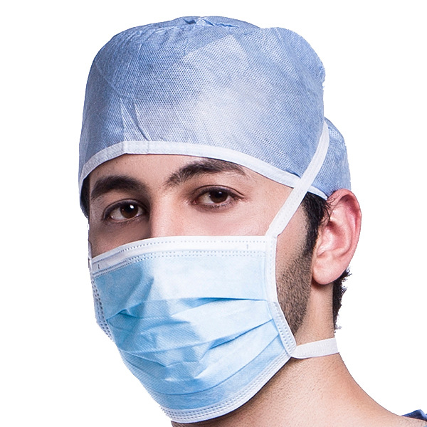 一次性无纺布绑带帽手术飘带医生帽透气美容绿色一次性帽子