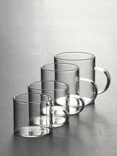 玻璃小杯子耐热加厚小茶杯带把功夫茶透明茶具花茶杯品茗杯家用杯