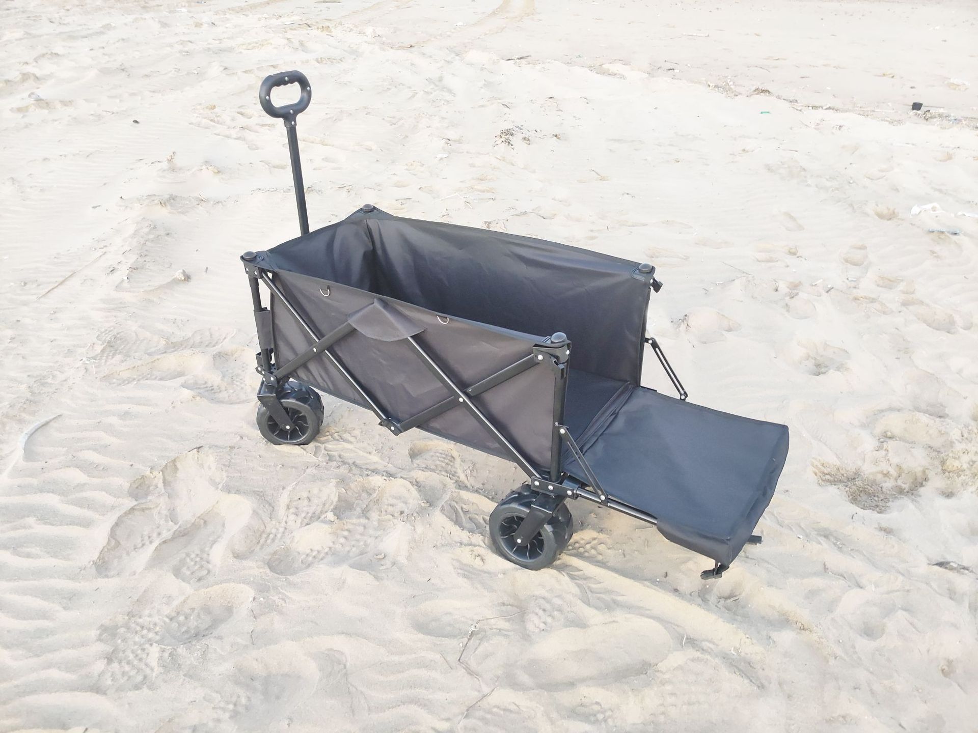 加长款带尾门后开口超大容量户外折叠拉车沙滩手拉拖车