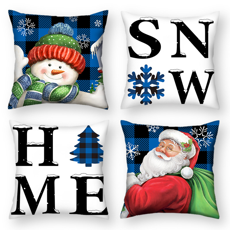 Christmas Velvet Pillow New Exclusive for Cross-Border Household Supplies Bedside and Sofa Pillow Office Pillow Cover