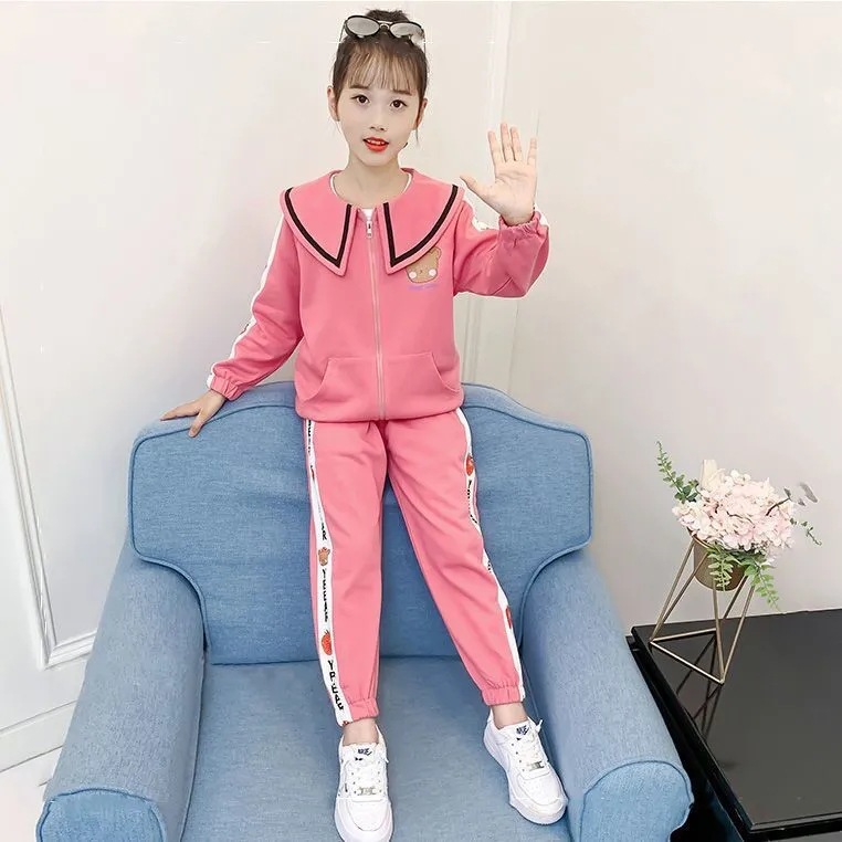 女童休闲套装新款秋装小女孩洋气运动服外套春秋款学生爆款两件套