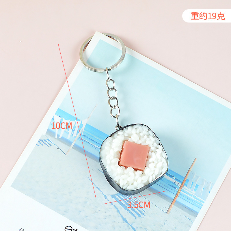 Pvc Simulation Food Model Pendant Japanese Simulated Sushi Rice Ball Schoolbag Keychain Small Ornaments Candy Toy Model