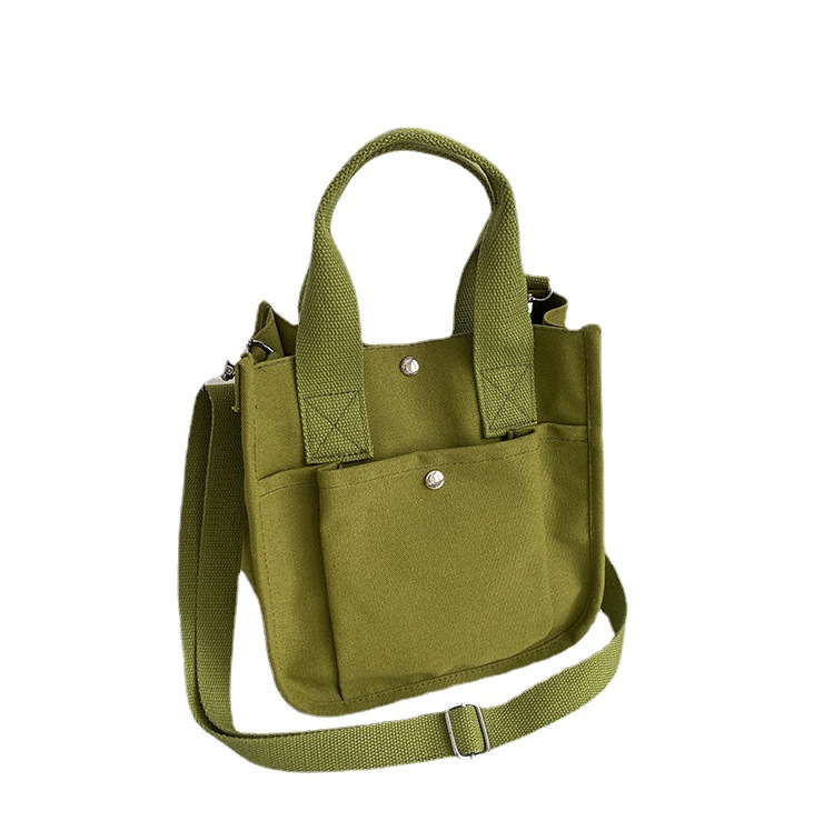 Portable Retro Small Square Bag Women's Bag Spring 2023 New Simple Canvas Bag Large Capacity Fashion Portable Messenger Bag