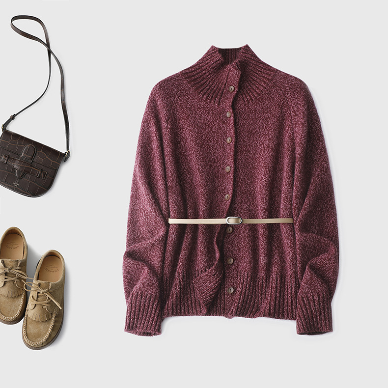 一件顶十件 高级感花纱加厚高龄羊毛开衫配腰带 秋冬叠穿神器