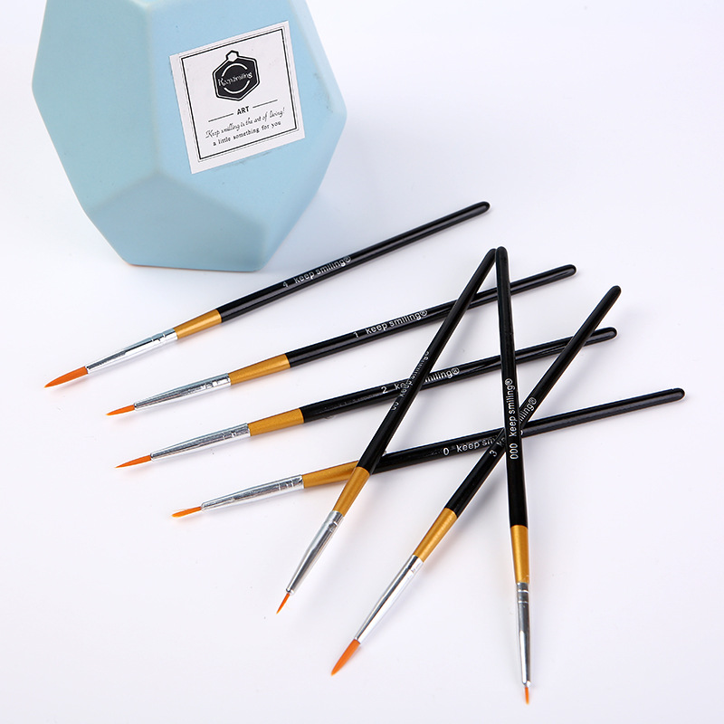 勾线笔美术专用 7支木杆狼毫勾线笔丙烯颜料笔水粉笔文具套装定制