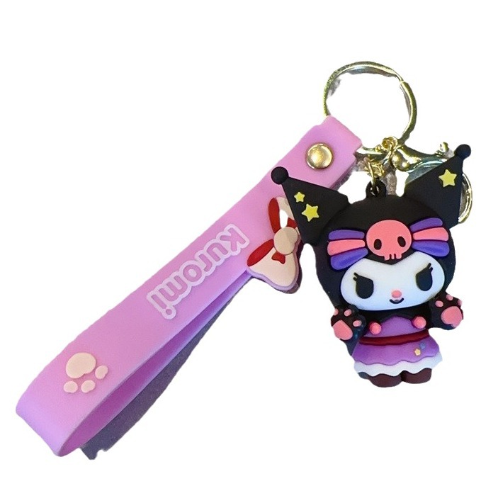 Sanrio Clow M Keychain Automobile Hanging Ornament Cute Girl Gift Couple Bags Key Ring Pendants Wholesale