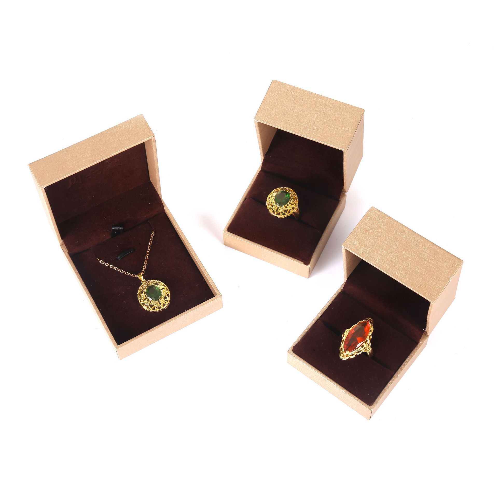 周6福珠宝吊坠首饰盒展示盒首饰翻盖胶盒手镯项链盒定制现货批发