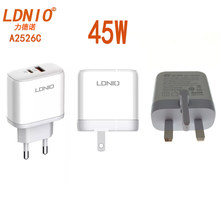 LDNIO一拖二笔记本电脑手机平板充电器PD45W+QC3.0快充双头USB-C