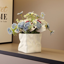 轻奢奶油风白色陶瓷花瓶高级感摆件客厅餐厅茶几家居办公室装饰品