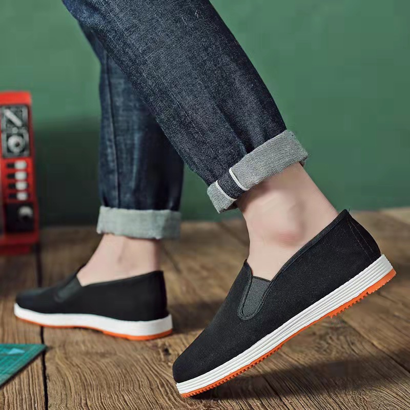 Old Beijing Cloth Shoes Men's Spring Leisure Slip-on Men's Cavas Shoes Driving Work Strong Cloth Soles Black Cloth Shoes Women