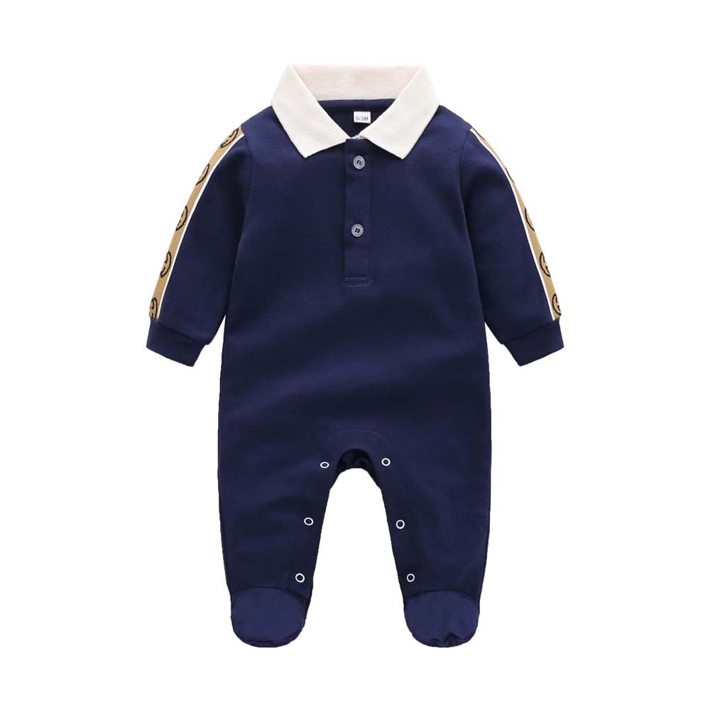 Baby Jumpsuit Spring and Autumn Outer Wear Pure Cotton Romper Handsome Newborn Baby Boys and Girls Baby Long Sleeve Romper Korean Style Baby Clothes