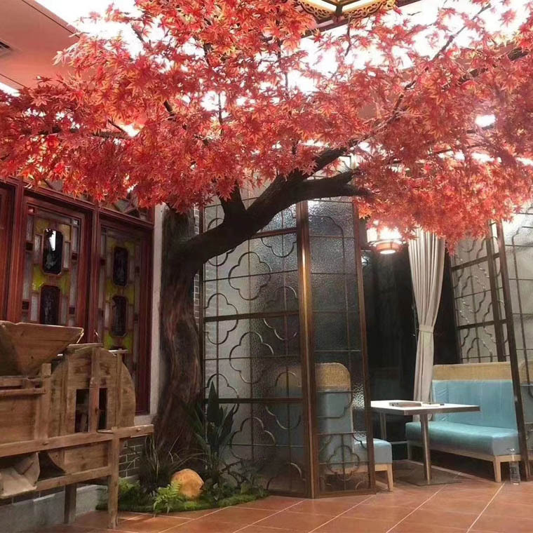 大型红枫树人造假枫树北欧风仿真大树婚庆场景大树装饰厂家