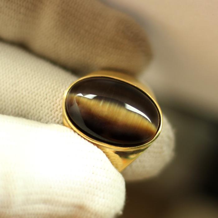 复古男士戒指钛钢猫眼宝石戒子男霸气指环刻字金店同款包邮