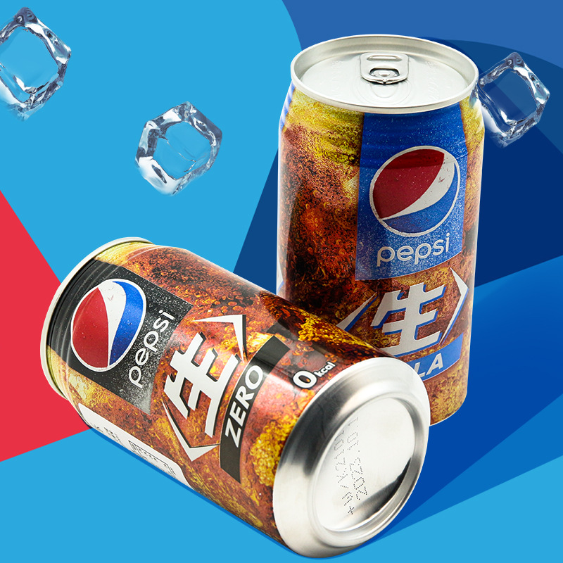 日本进口百事可乐pepsi零度原味生可乐碳酸饮料网红汽水罐装340ml