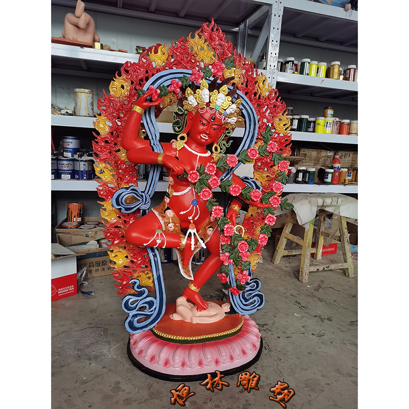 作明佛母藏传佛像红铜造像工艺品家用摆件供奉咕噜咕列佛母铜像