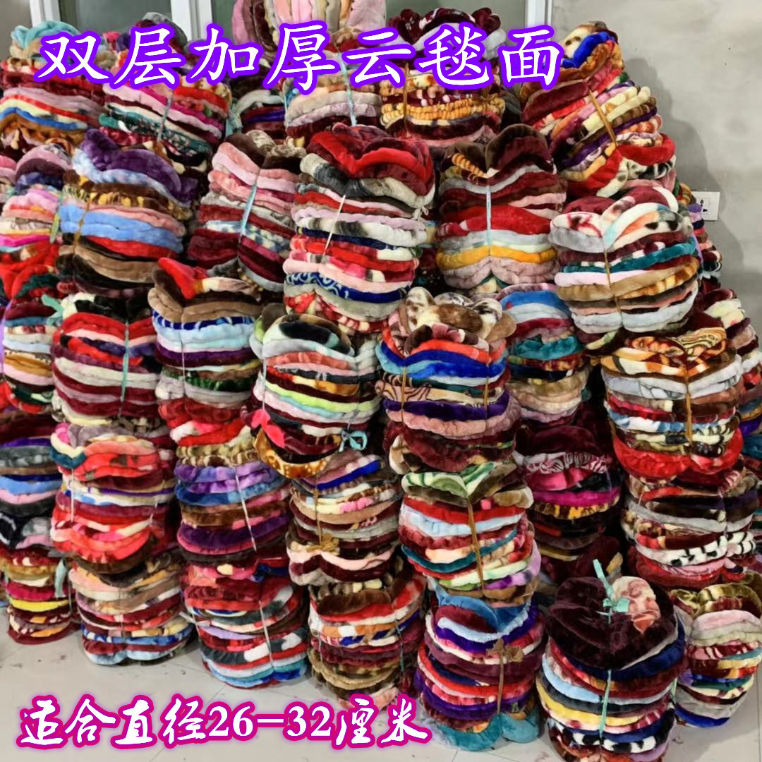 厂家批发双层加厚毛毯面料椅子罩松紧带固定家用食堂饭店圆凳子套