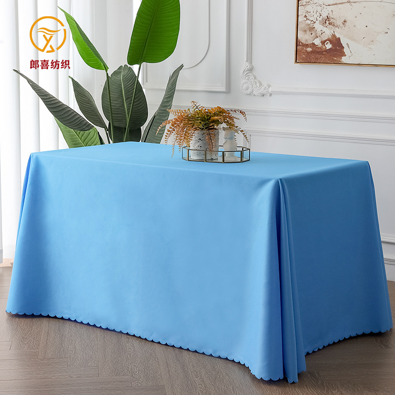 Hotel Wedding Activity Tablecloth Stall Meeting Red Long Tablecloth Wholesale Solid Color Rectangular Advertising Tablecloth