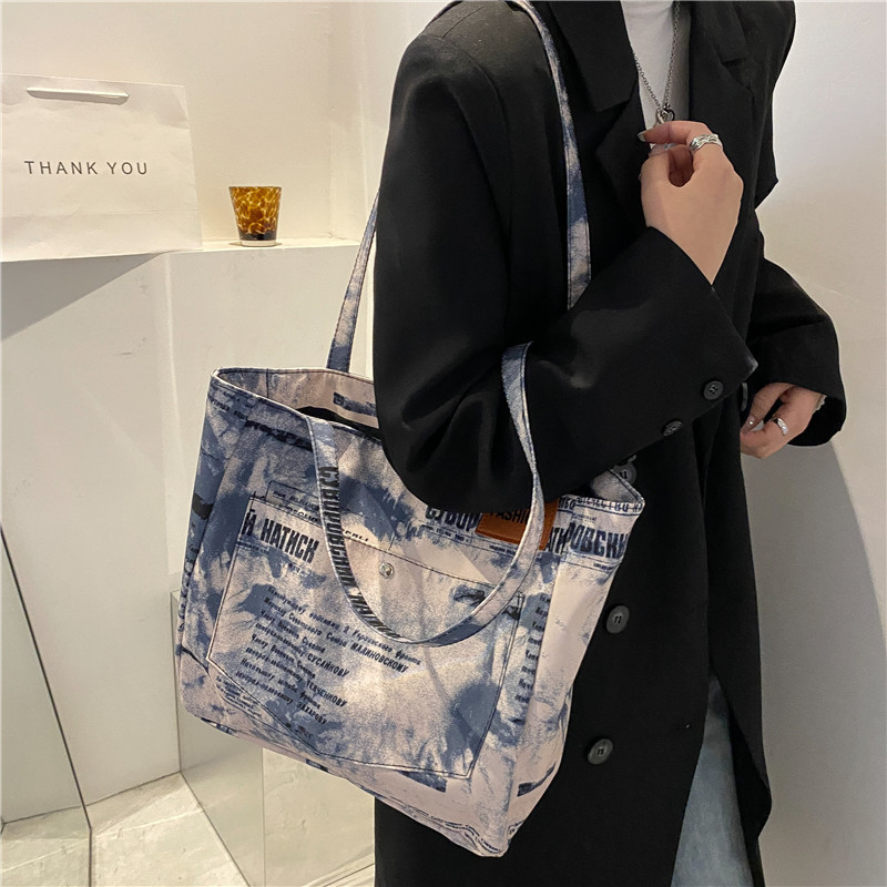 Fashion Printed Tie-Dyed Oxford Women's Bag New Casual Shoulder Bag 2021 Small Fresh Large Capacity Portable Women's Bag