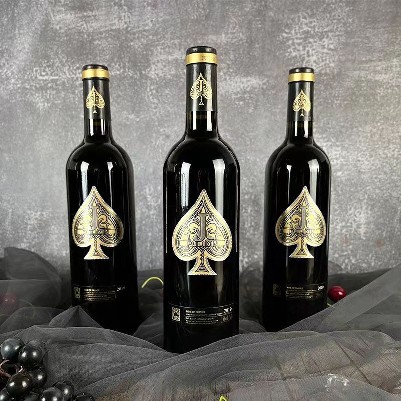 法国进口红酒批发黑桃王干红15度葡萄酒酒吧夜店酒水团购直播代发